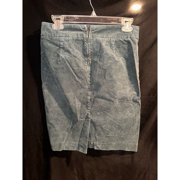 J Crew Teal Velvet Corduroy Pencil Jean Skirt Size 2 - Picture 7 of 13